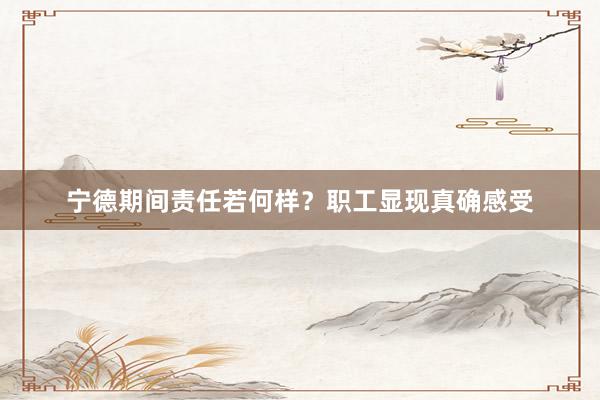 宁德期间责任若何样？职工显现真确感受