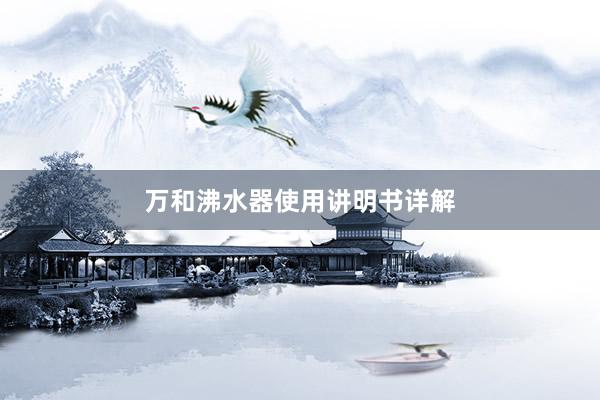 万和沸水器使用讲明书详解